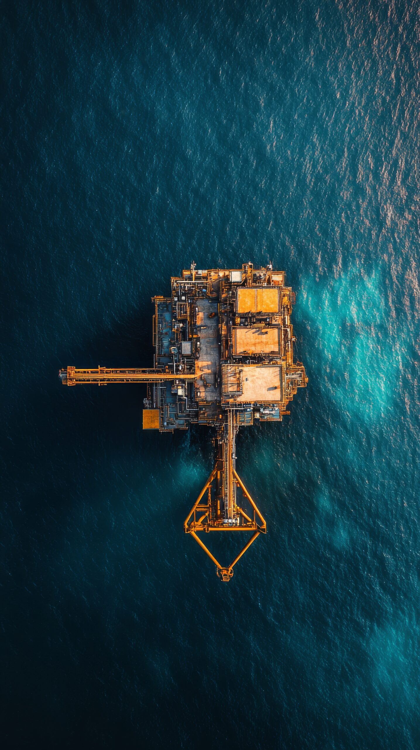 Aerial View of Industrial Oil and Gas Platform